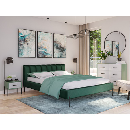 Čalouněná postel MILAN rozměr 180x200 cm Zelená TT-FURNITURE