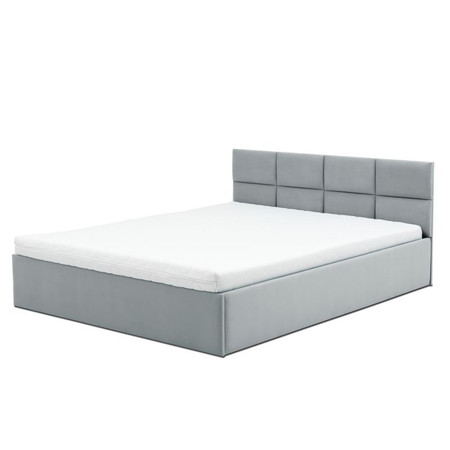 Čalouněná postel MONOS s pěnovou matrací rozměr 180x200 cm Světle šedá Signal-nabytek