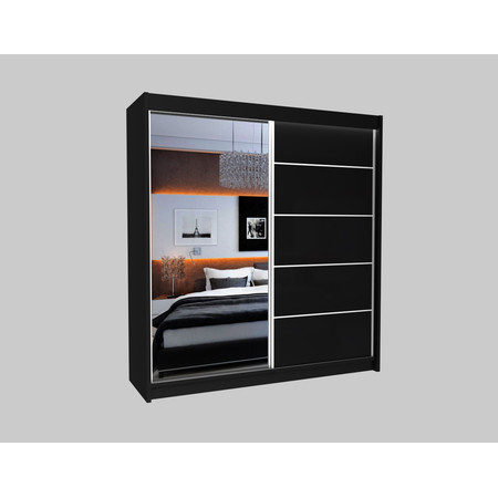 Kvalitní Šatní Skříň Makira 200 cm Černá Furniture