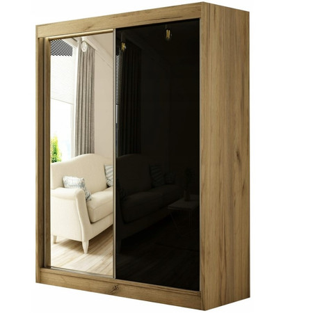 Kvalitní Šatní Skříň Velis 120 cm Dub Sonoma Černá Furniture