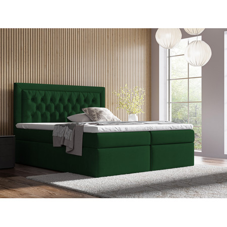 Postel 68 GITEGA 160x200 cm s úložným prostorem Tmavě zelená SG-nábytek