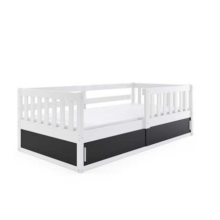 Dětská postel SMART 80x160 cm Bílá - černá BMS