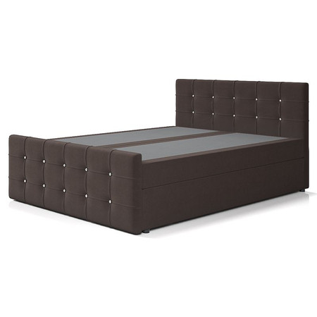 Čalouněná postel TRENTO s pružinovou matrací 180x200 cm Hnědá SG-nábytek