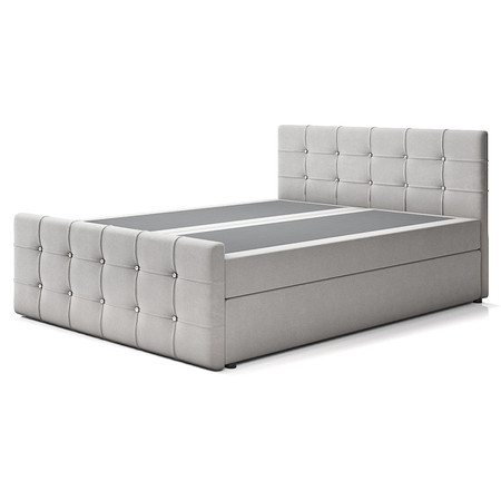 Čalouněná postel TRENTO s pružinovou matrací 180x200 cm Světle šedá SG-nábytek
