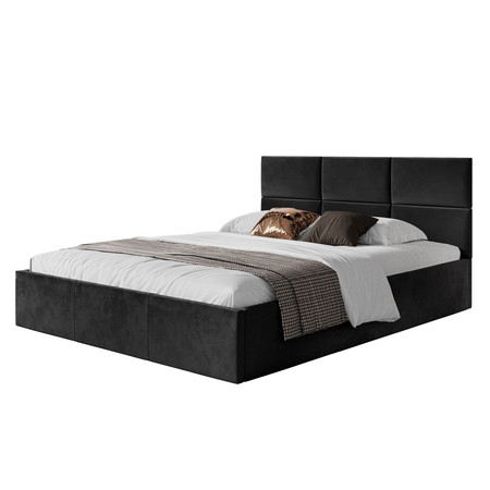 Čalouněná postel PORTO rozměr 140x200 cm Černá TT-FURNITURE
