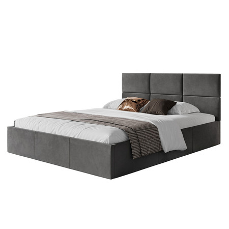 Čalouněná postel PORTO rozměr 160x200 cm Tmavě šedá TT-FURNITURE
