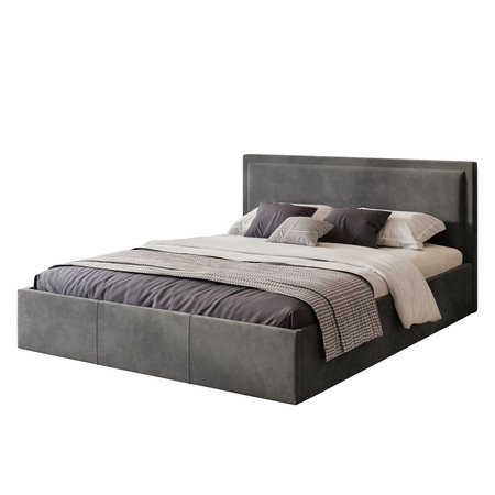 Čalouněná postel SOAVE rozměr 140x200 cm Tmavě šedá TT-FURNITURE