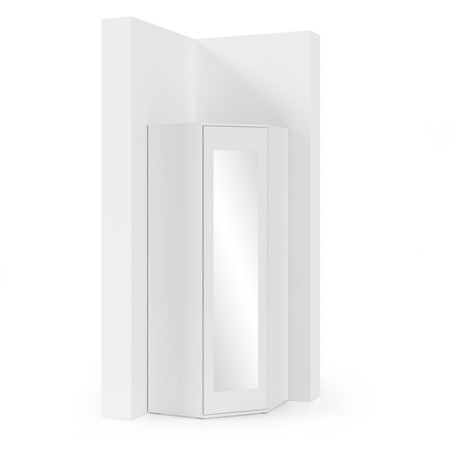 Rohová skříň se zrcadlem AMI Bílá Signal-nabytek