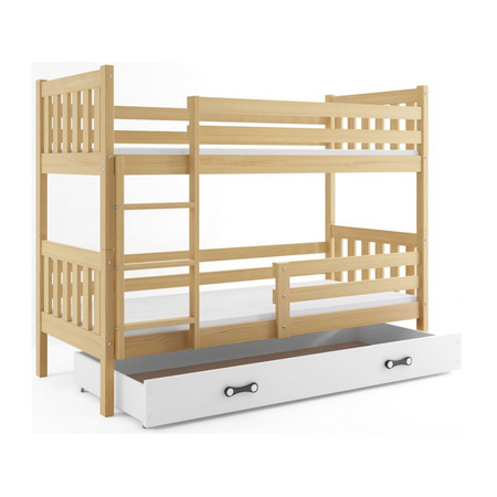 Dětská patrová postel CARINO s úložným prostorem 80x190 cm - borovice Ružové BMS