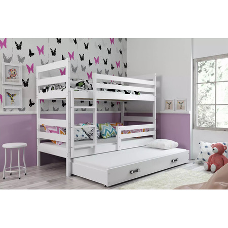 Dětská patrová postel ERYK s výsuvným lůžkem 80x160 cm - bílá Bílá BMS