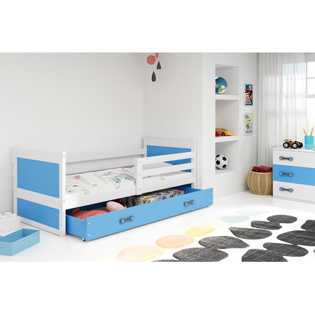 Dětská postel RICO 80x190 cm Modrá Bílá BMS